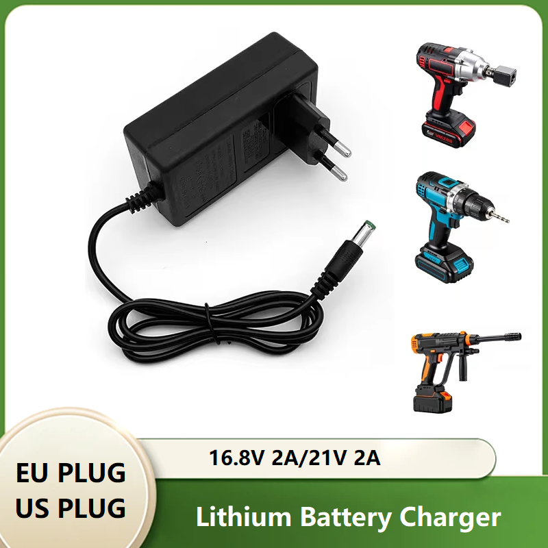 Crossfit Machine - EUプラグ 16.8V/21V 2A リチウムバッテリー充電器。マキタ製電動ドリル、研磨機、芝刈り機に対応。インテリジェント電源アダプター。